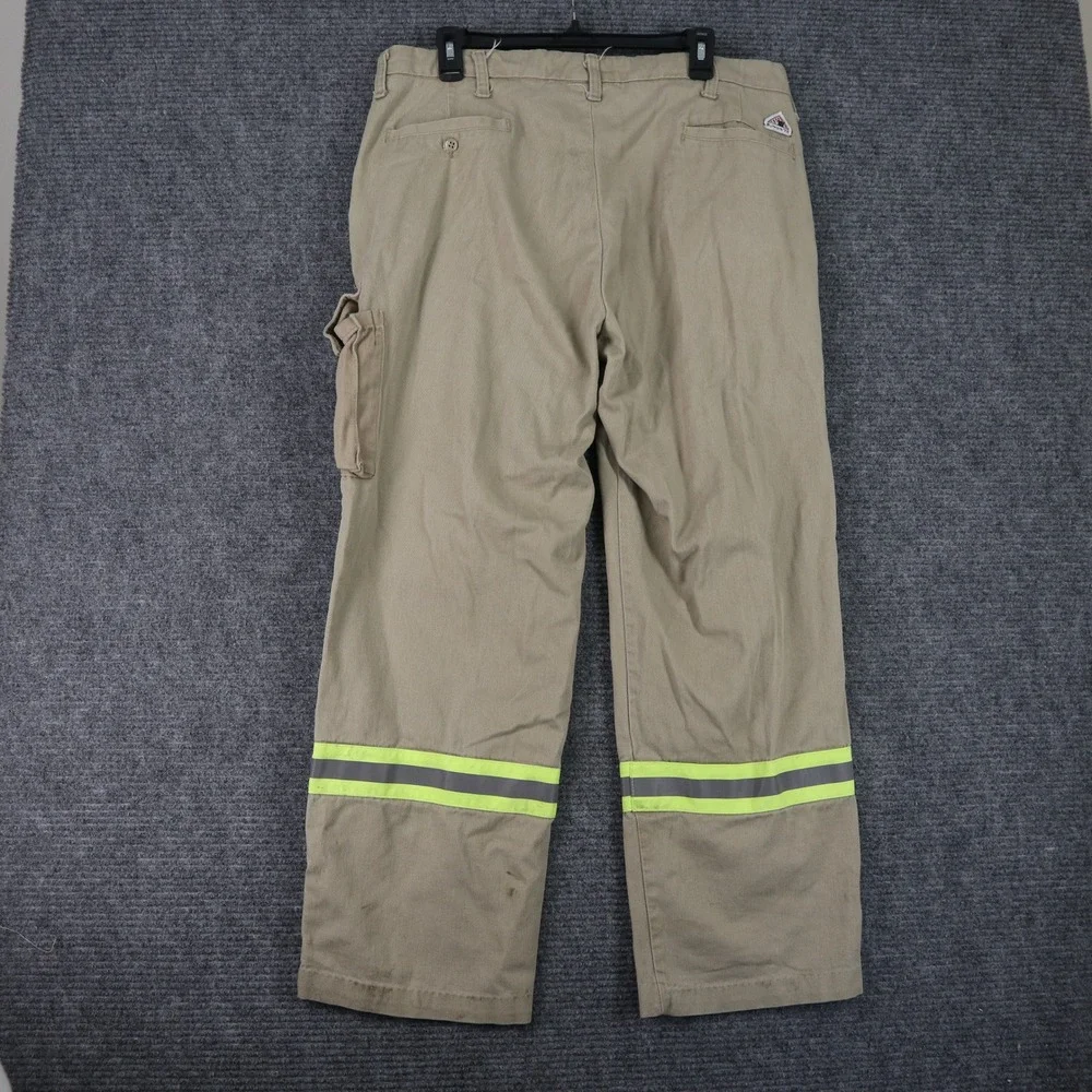 Bulwark FR Flame Resistant Work Pants Mens 36x29 Reflective Cargo Utility Safety